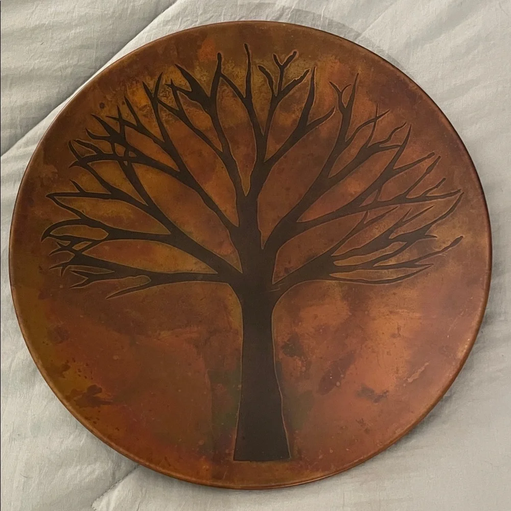 Copper Tree of Life Design Wall Plate Art